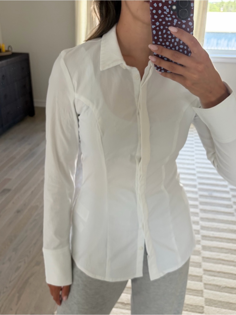 Fitted White Button-Up Shirt
